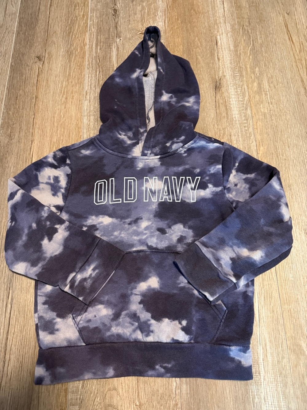 Old Navy Navy and White Tie-Dye Pullover Hoodie